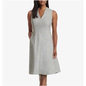 MM. Lafleur The Jaycie Midi Dress Wool Blend V-Neck Sleeveless Workwear Career